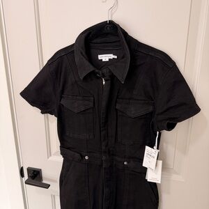 NWT Good American Black Denim Jumpsuit